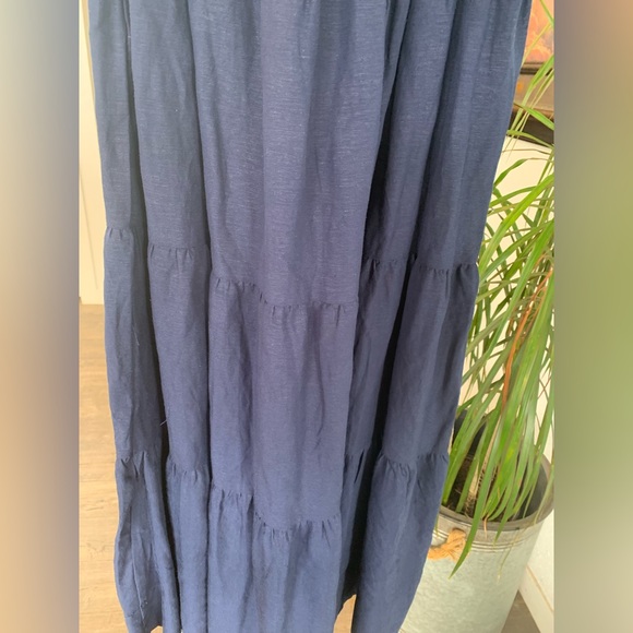 Jason Wu Blue Rouched Shirred Maxi Sleeveless Tiered Linen Dress NWT - Picture 6 of 17